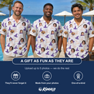 Friends in matching Men's Cauldron Crowns Custom Face Hawaiian Shirt — a group gift photo