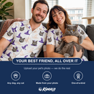 Friends in matching Women's Cauldron Crowns Custom Cat Face Hawaiian Shirt — a group gift photo