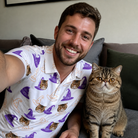 Selfie with the pet whose face is printed all over this Men's Cauldron Crowns Custom Cat Face Polo Shirt