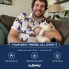 Friends in matching Men's Cauldron Crowns Custom Cat Face Polo Shirt — a group gift photo