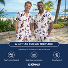Friends in matching Men's Cauldron Crowns Custom Face Shirt & Shorts Set — a group gift photo