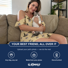 Friends in matching Women's Spellbound Spires Custom Cat Face Off-Shoulder Dress — a group gift photo