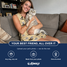Friends in matching Women's Spellbound Spires Custom Cat Face V-Neck Dress — a group gift photo