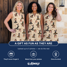 Friends in matching Women's Spellbound Spires Custom Face V-Neck Dress — a group gift photo