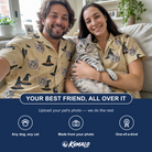 Friends in matching Men's Spellbound Spires Custom Cat Face Hawaiian Shirt — a group gift photo
