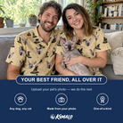 Friends in matching Women's Spellbound Spires Custom Cat Face Hawaiian Shirt — a group gift photo