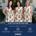 Friends in matching Women's Witchy Whirl Custom Face Tank Dress — a group gift photo