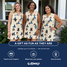 Friends in matching Women's Witchy Whirl Custom Face V-Neck Dress — a group gift photo