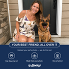 Friends in matching Women's Hexed Headwear Custom Dog Face Off-Shoulder Dress — a group gift photo