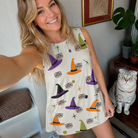 Selfie with the pet whose face is printed all over this Women's Hexed Headwear Custom Cat Face Tank Dress