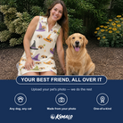 Friends in matching Women's Hexed Headwear Custom Dog Face V-Neck Dress — a group gift photo