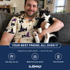 Friends in matching Men's Hexed Headwear Custom Cat Face Polo Shirt — a group gift photo