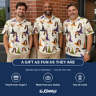 Friends in matching Men's Hexed Headwear Custom Face Polo Shirt — a group gift photo