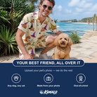 Friends in matching Men's Hexed Headwear Custom Dog Face Shirt & Shorts Set — a group gift photo