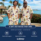 Friends in matching Men's Hexed Headwear Custom Face Shirt & Shorts Set — a group gift photo