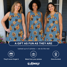Friends in matching Women's Cinnamon Capers Custom Face Tank Dress — a group gift photo
