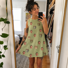 Real-life photo of someone wearing Women's Marshmallow Mugs Custom Face Tank Dress — custom faces printed all-over