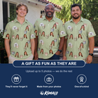 Friends in matching Men's Marshmallow Mugs Custom Face Polo Shirt — a group gift photo
