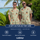 Friends in matching Men's Marshmallow Mugs Custom Face Shirt & Shorts Set — a group gift photo