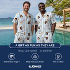 Friends in matching Men's Spice Sprites Custom Face Shirt & Shorts Set — a group gift photo