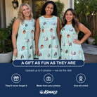 Friends in matching Women's Flake Frenzy Custom Face Tank Dress — a group gift photo