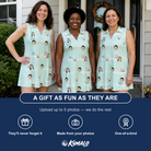 Friends in matching Women's Flake Frenzy Custom Face V-Neck Dress — a group gift photo