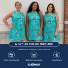Friends in matching Women's Sugar Stripes Custom Face Tank Dress — a group gift photo