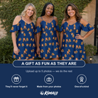 Friends in matching Women's Cookie Kringle Custom Face Off-Shoulder Dress — a group gift photo