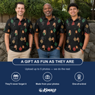 Friends in matching Men's Cranberry Charms Custom Face Polo Shirt — a group gift photo
