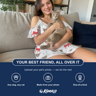 Friends in matching Women's Rudolph Ruckus Custom Cat Face Off-Shoulder Dress — a group gift photo