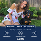 Friends in matching Women's Rudolph Ruckus Custom Dog Face Off-Shoulder Dress — a group gift photo