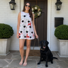 Full-length photo with the pet printed all over this Women's Rudolph Ruckus Custom Dog Face Tank Dress