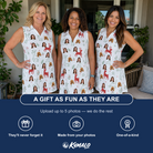 Friends in matching Women's Rudolph Ruckus Custom Face V-Neck Dress — a group gift photo