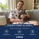 Friends in matching Men's Rudolph Ruckus Custom Cat Face Shirt & Shorts Set — a group gift photo