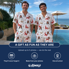 Friends in matching Men's Rudolph Ruckus Custom Face Shirt & Shorts Set — a group gift photo
