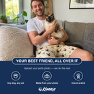 Friends in matching Men's Minty Mistletoe Custom Cat Face Beach Shorts — a group gift photo