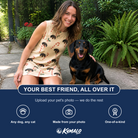 Friends in matching Women's Minty Mistletoe Custom Dog Face Tank Dress — a group gift photo