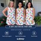 Friends in matching Women's Pinecone Prance Custom Face Tank Dress — a group gift photo