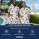Friends in matching Men's Pinecone Prance Custom Face Shirt & Shorts Set — a group gift photo