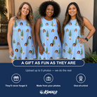 Friends in matching Women's Spruce Spectacle Custom Face Tank Dress — a group gift photo