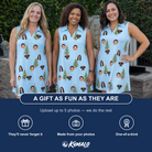 Friends in matching Women's Spruce Spectacle Custom Face V-Neck Dress — a group gift photo