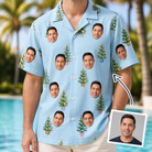 Man wearing Men's Spruce Spectacle Custom Face Hawaiian Shirt — custom faces printed all-over