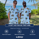 Friends in matching Men's Spruce Spectacle Custom Face Shirt & Shorts Set — a group gift photo