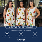 Friends in matching Women's Sleigh Bells Custom Face Tank Dress — a group gift photo