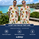 Friends in matching Men's Sleigh Bells Custom Face Shirt & Shorts Set — a group gift photo