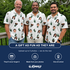 Friends in matching Men's Gifts Afoot Custom Face Polo Shirt — a group gift photo