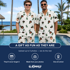 Friends in matching Men's Gifts Afoot Custom Face Shirt & Shorts Set — a group gift photo