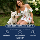 Friends in matching Women's Hearth Hangers Custom Dog Face Off-Shoulder Dress — a group gift photo
