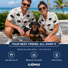 Friends in matching Men's Hearth Hangers Custom Dog Face Hawaiian Shirt — a group gift photo