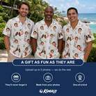 Friends in matching Men's Hearth Hangers Custom Face Hawaiian Shirt — a group gift photo